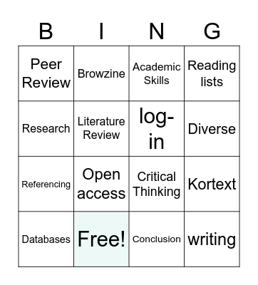 AELD Bingo Card