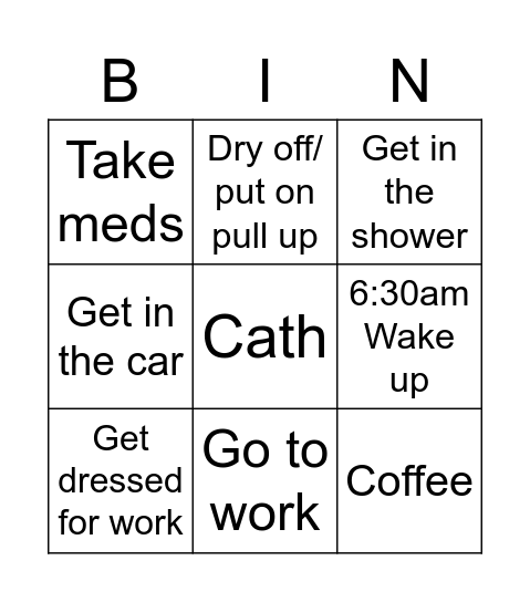 Schedule one Bingo Card