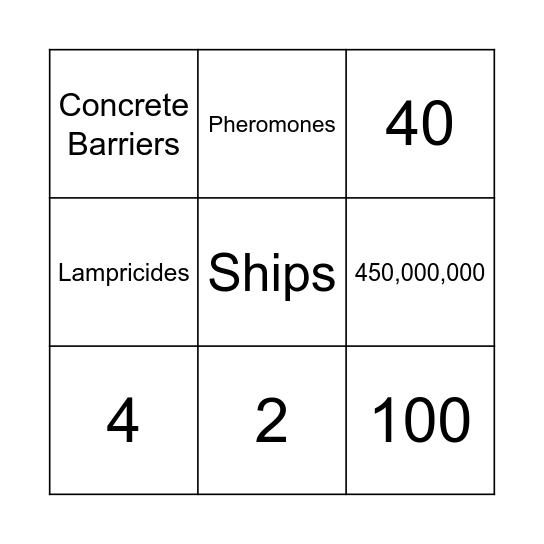 Sea Lamprey Bingo! Bingo Card