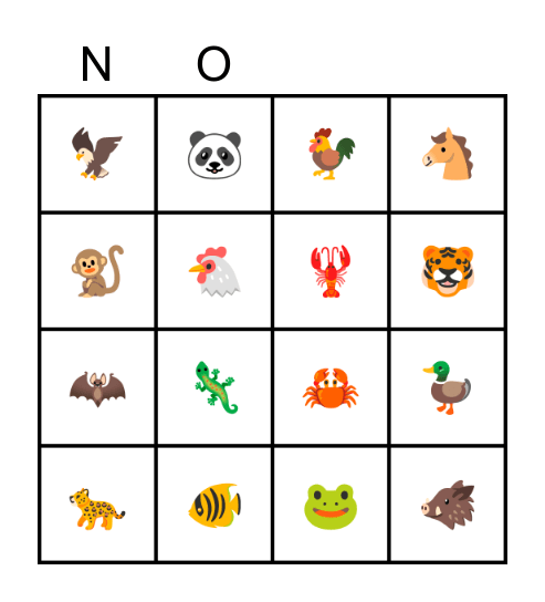 💗 动物宾果 💗 Bingo Card