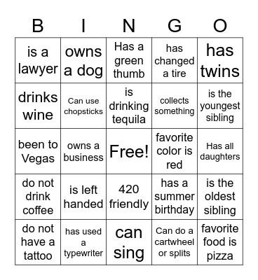 Find someone who! Bingo Card