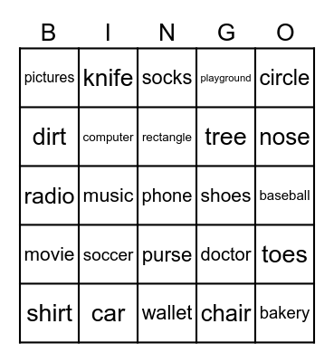 B-I-N-G-O Bingo Card