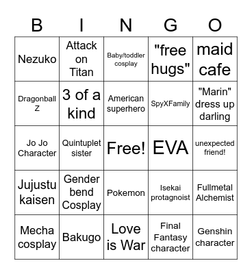 A-Kon 2022 Bingo Card