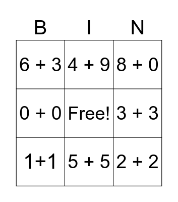 test rekenen Bingo Card