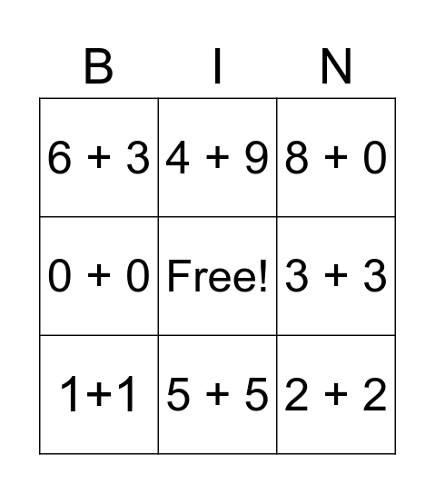 test rekenen Bingo Card