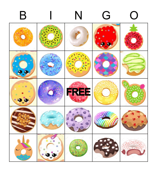 Donut Bingo Card