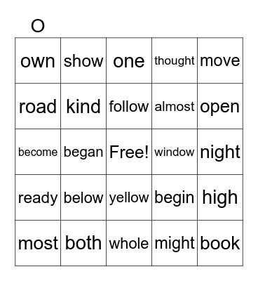 2nd Grade module 5 Bingo Card