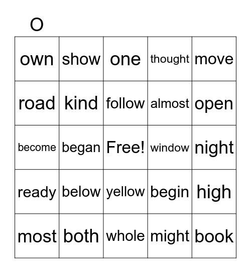 2nd Grade module 5 Bingo Card