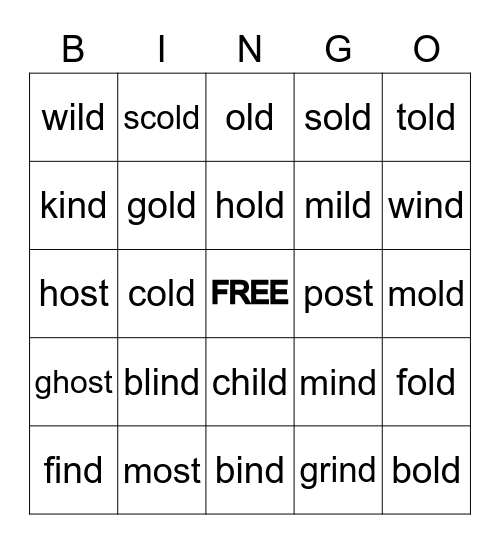 Most Wild Old but Kind Bingo Game Bingo Card