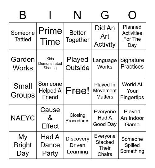 ARMC BINGO! Bingo Card