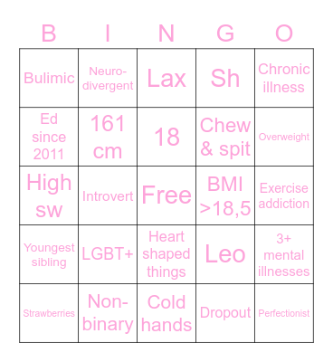 Nicky’s Bingo Card