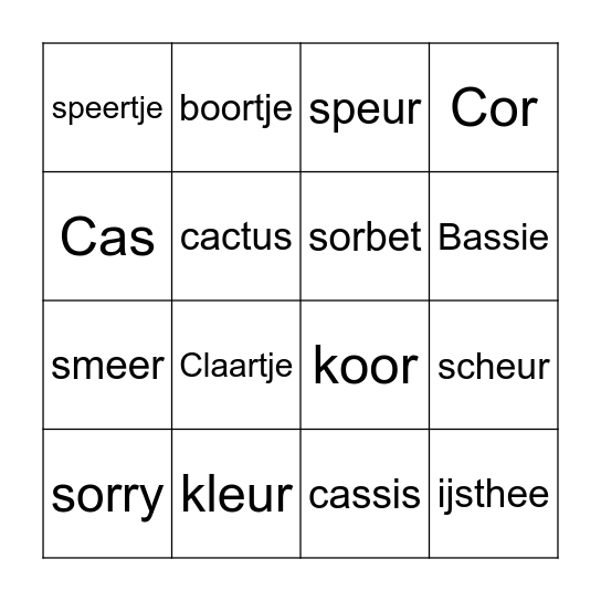 Lijn 3 Bingo Card