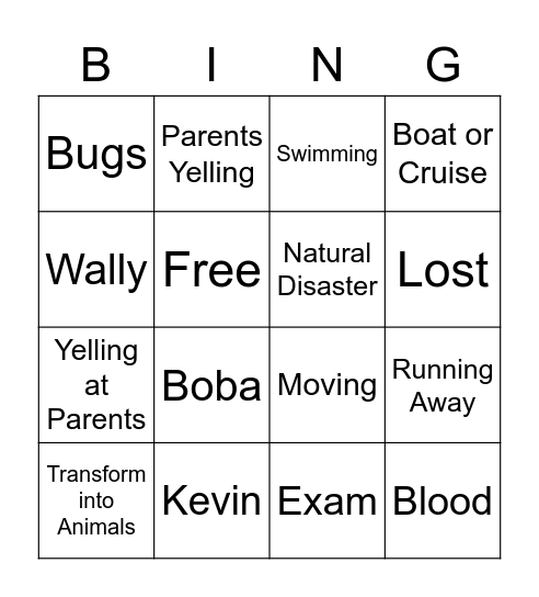 Britni Dream Bingo Card