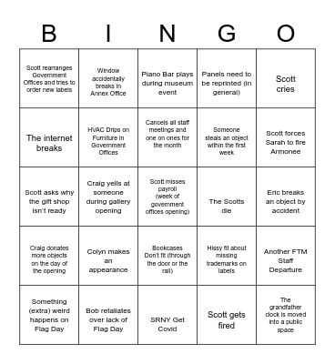 Birthday Month Bingo Card