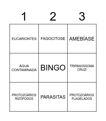 BINGO - PROTOZOÁRIOS - 2º ANO"A" Bingo Card