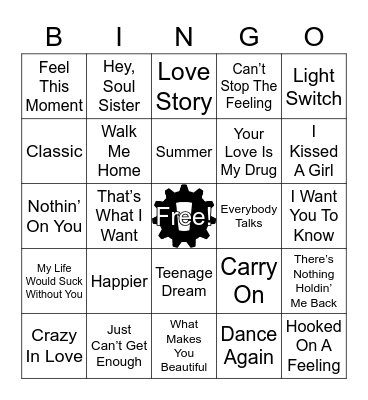 Upbeat Love Bingo Card