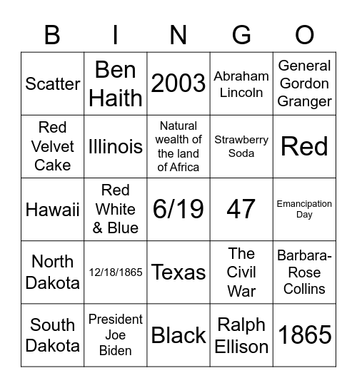 Trivia Bingo Card