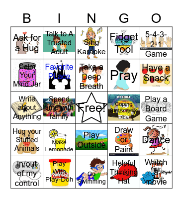 Coping Skills Bingo Card