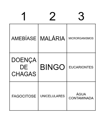 BINGO - PROTOZOÁRIOS 2° Bingo Card