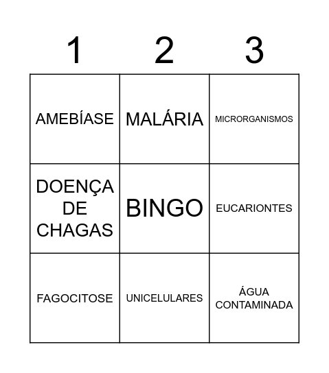 BINGO - PROTOZOÁRIOS 2° Bingo Card