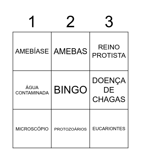 BINGO - PROTOZOÁRIOS 2° Bingo Card