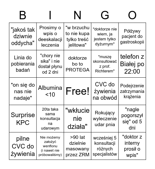 BINGO Konsultacyjne Bingo Card