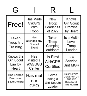 PEARLS Bingo Card