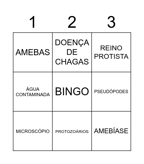 BINGO - PROTOZOÁRIOS 2º ANO "a" Bingo Card