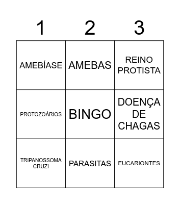 BINGO - PROTOZOÁRIOS 2º ANO "a" Bingo Card