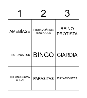 BINGO - PROTOZOÁRIOS 2º ANO "A" Bingo Card