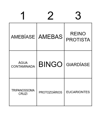 BINGO - PROTOZOÁRIOS 2º ANO "A" Bingo Card