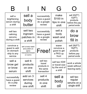 Alondra Bingo Card