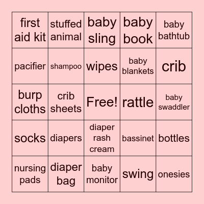 BABY SHOWER BINGO Card