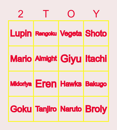 Untit2Toy Store 2nd Anniversary Live Bingo Dayled Bingo Card