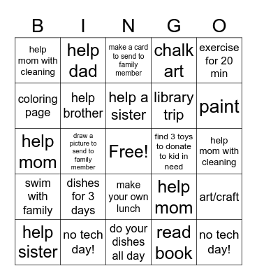 Summer Bingo KCB Bingo Card