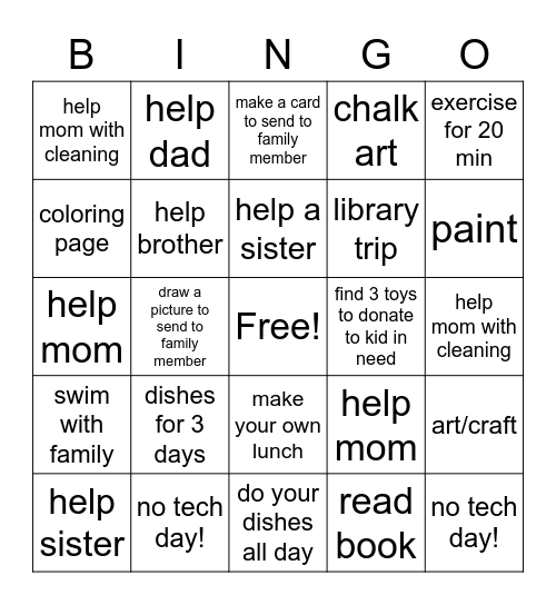 Summer Bingo KCB Bingo Card