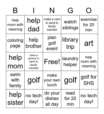 Summer Bingo EB Bingo Card