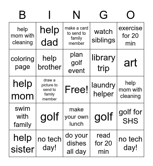 Summer Bingo EB Bingo Card