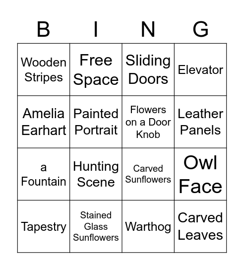 Muchnic Gallery Bingo Card