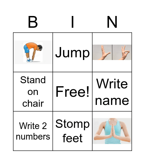 Gross Motor/Fine Motor BINGO Card