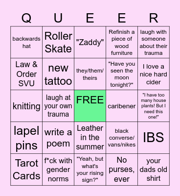 Queer Femmes Bingo Card