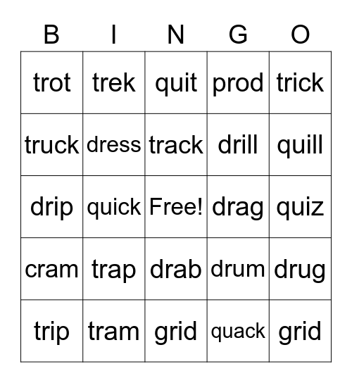 Green Dinosaur Bingo Card