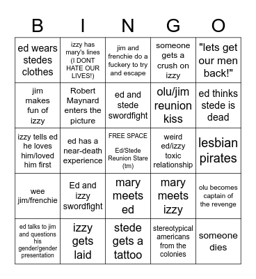 OFMD Season 2 Bingo Card