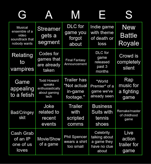 2022 Game Announcement Landsub Card Bingo Card