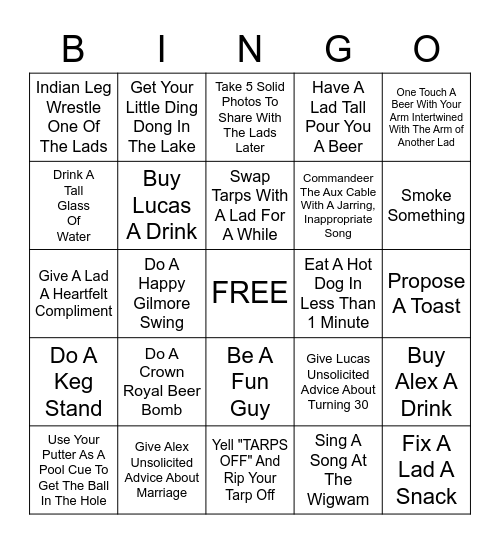 0-3 Lines Bingo Card