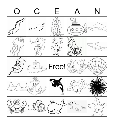 Ocean Bingo Card