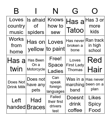 Women's Retreat Bingo! Bingo Card