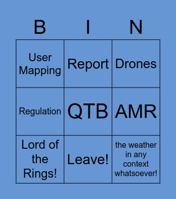 BRT Bingo! Bingo Card