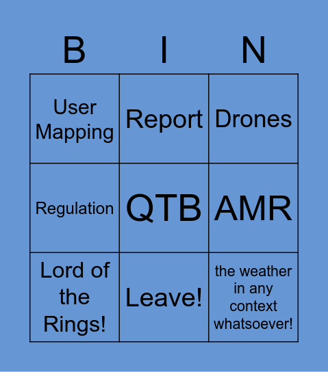 BRT Bingo! Bingo Card