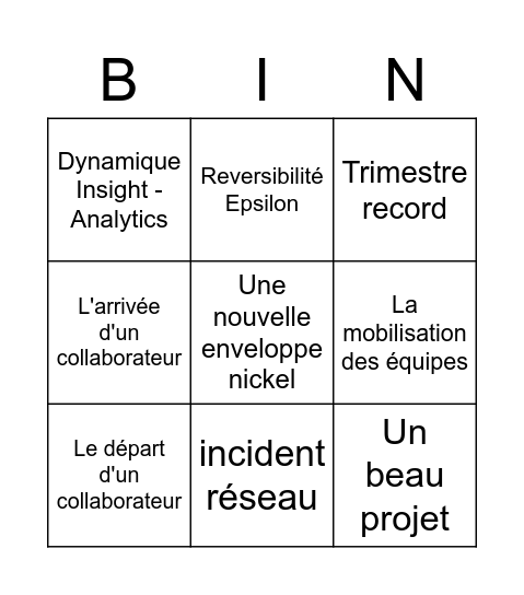 News Bingo Card